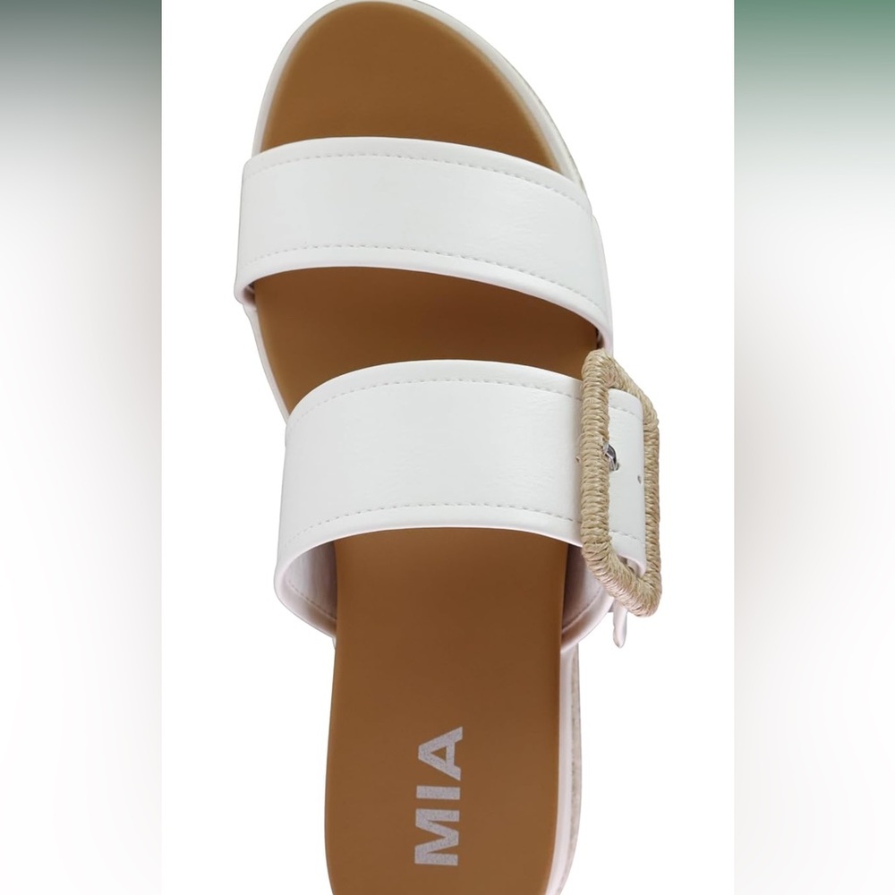 MIA White Double Strap Platform Slide Sandal - Picture 3 of 11